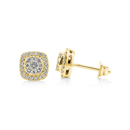 Cluster Stud Earrings with 0.50 Carat TW of Diamonds in 10kt Yellow Gold Cluster Stud Earrings with 0.50 Carat TW of Diamonds in 10kt Yellow Gold