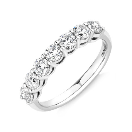 Evermore 7 Stone Wedding Band with 1 Carat TW of Diamonds in 14kt White Gold Evermore 7 Stone Wedding Band with 1 Carat TW of Diamonds in 14kt White Gold