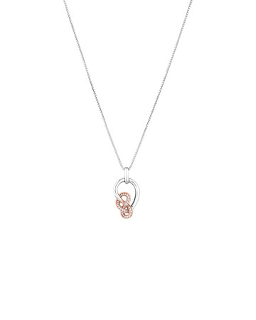 Small Knots Pendant with 0.13 Carat TW of Diamonds in Sterling Silver & 10kt Rose Gold Small Knots Pendant with 0.13 Carat TW of Diamonds in Sterling Silver & 10kt Rose Gold