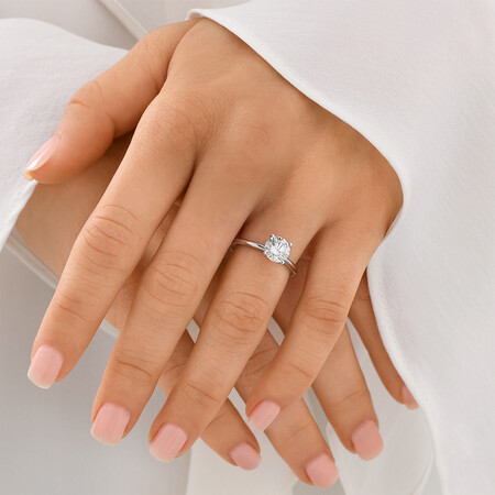 Laboratory-Created 1.25 Carat Diamond Ring in 14kt White Gold Laboratory-Created 1.25 Carat Diamond Ring in 14kt White Gold