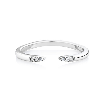 Pointed Open Ring with Cubic Zirconia in Sterling Silver Pointed Open Ring with Cubic Zirconia in Sterling Silver