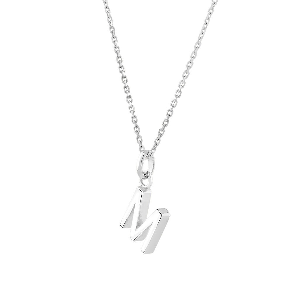 "M" Initial Pendant in Sterling Silver