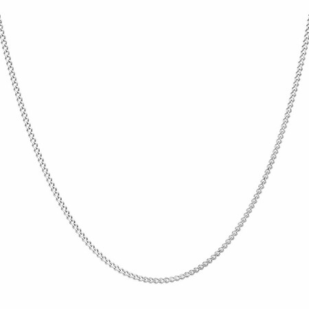 45cm (18") Curb Chain in 10kt White Gold
