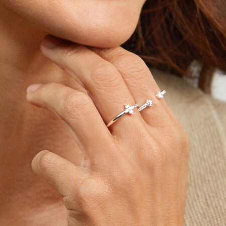 Open Ring with Cubic Zirconia in Sterling Silver Open Ring with Cubic Zirconia in Sterling Silver