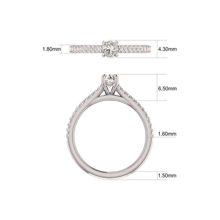 Engagement Ring with 1/2 Carat TW of Diamonds in 14kt White Gold Engagement Ring with 1/2 Carat TW of Diamonds in 14kt White Gold