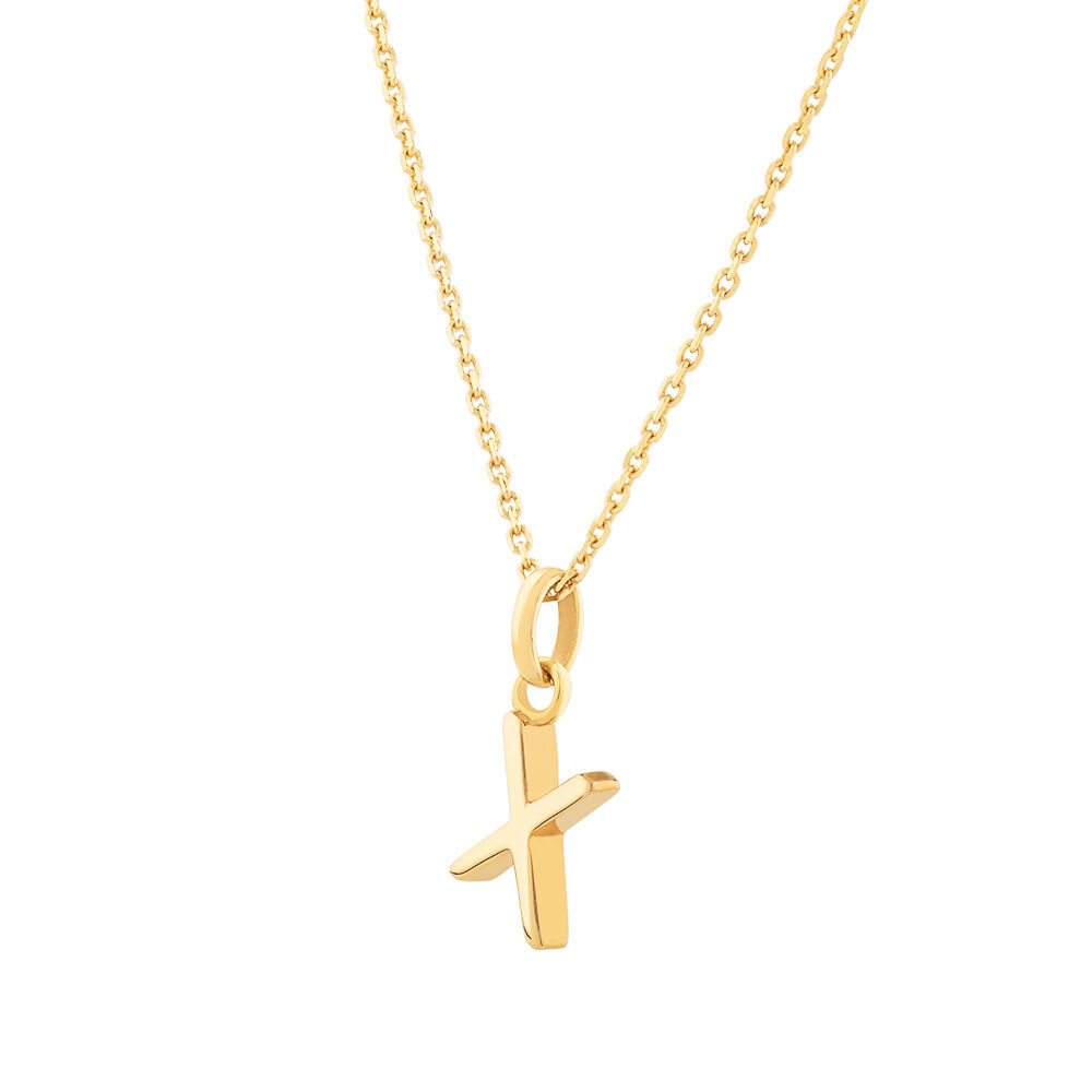 Pendentif à initiale « X » en or jaune 10 K