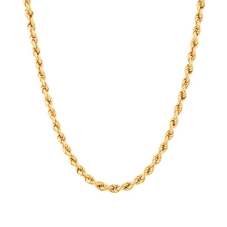 45cm (18") 2mm-2.5mm Width Rope Chain in 10kt Yellow Gold