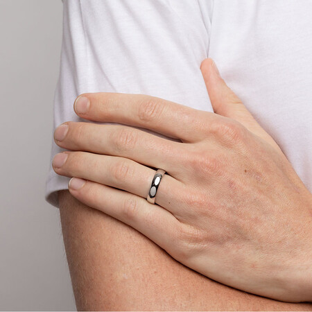 High Domed Wedding Band in 10kt White Gold High Domed Wedding Band in 10kt White Gold