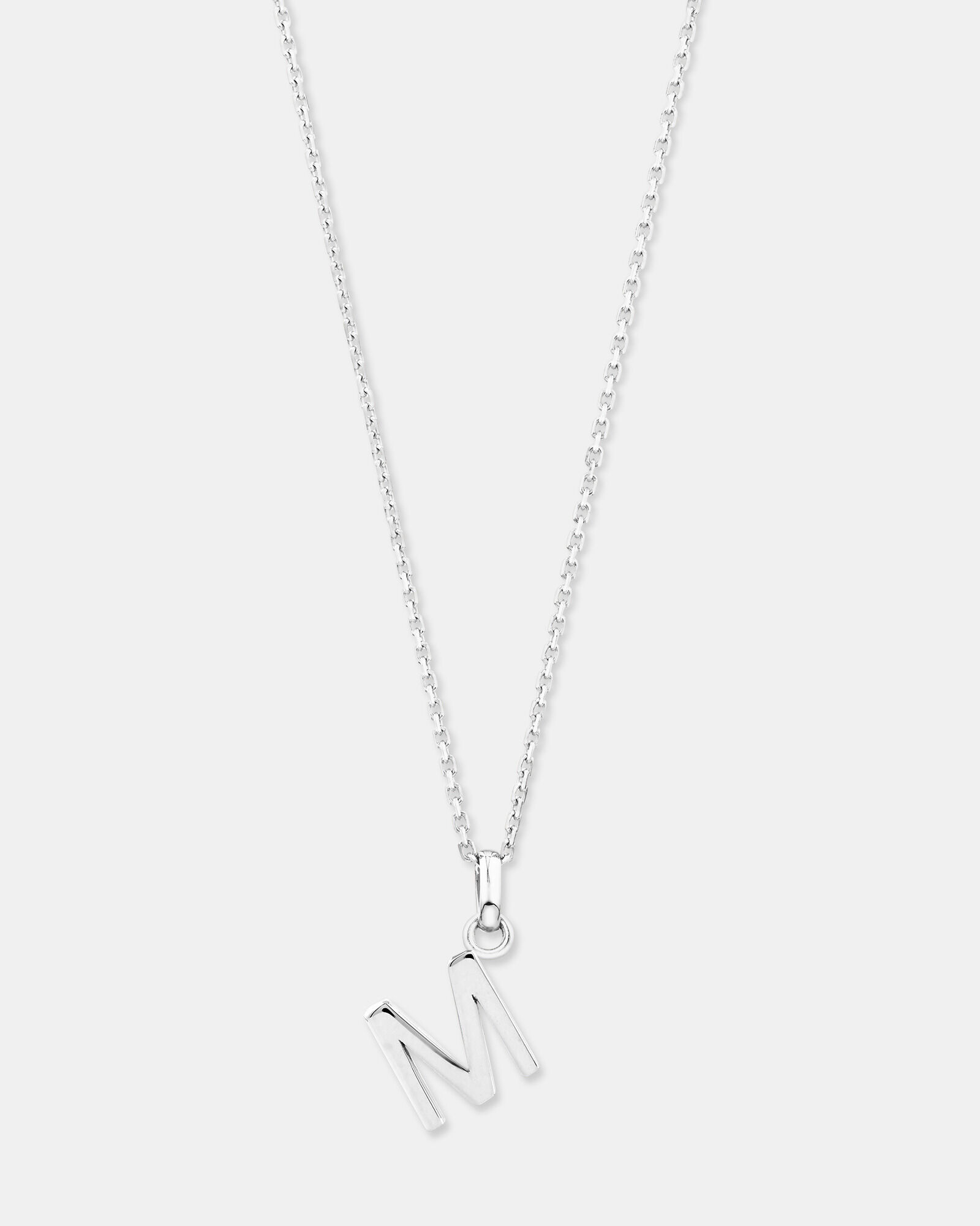"M" Initial Pendant in Sterling Silver