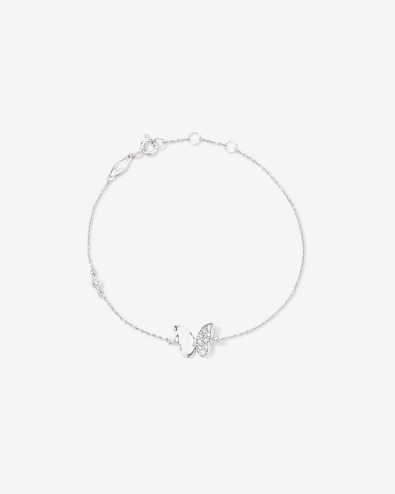 Bracelet papillon en argent sterling avec zircon cubique