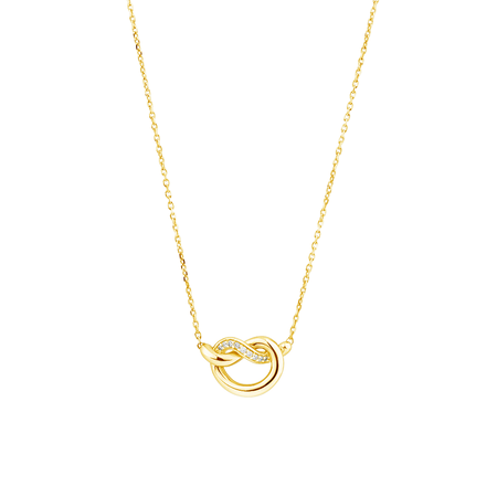 Mini Knots Necklace with Diamonds in 10kt Yellow Gold Mini Knots Necklace with Diamonds in 10kt Yellow Gold