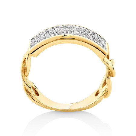 Pave Link Ring with 0.40 Carat TW of Diamonds in 10kt Yellow Gold Pave Link Ring with 0.40 Carat TW of Diamonds in 10kt Yellow Gold