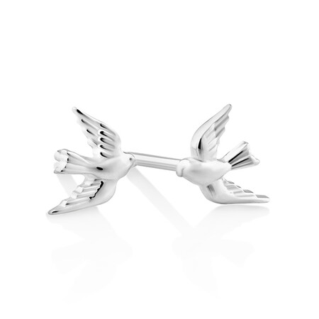 Bluebird Stud Earrings In Sterling Silver Bluebird Stud Earrings In Sterling Silver