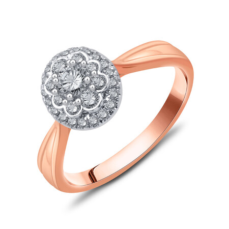 Cluster Ring with 0.48 Carat TW of Diamonds in 10kt Rose & White Gold Cluster Ring with 0.48 Carat TW of Diamonds in 10kt Rose & White Gold