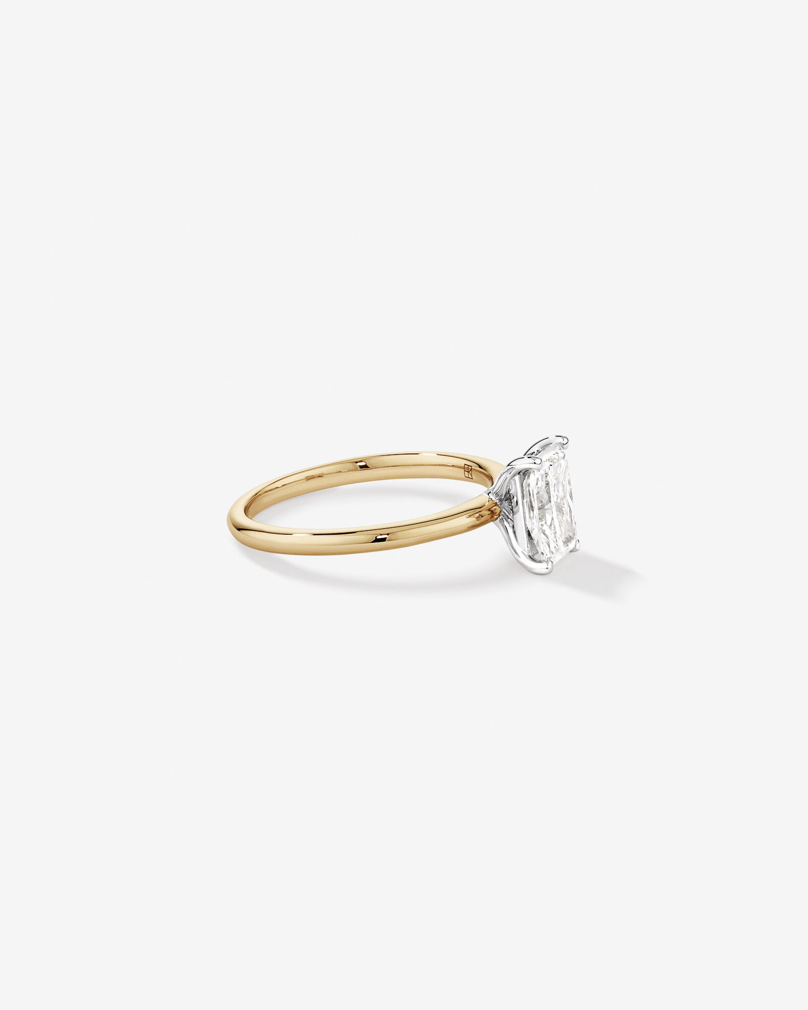 Bague de fiançailles solitaire en diamants de laboratoire TW Radiant de 1,25 carat en or jaune et blanc 14 carats