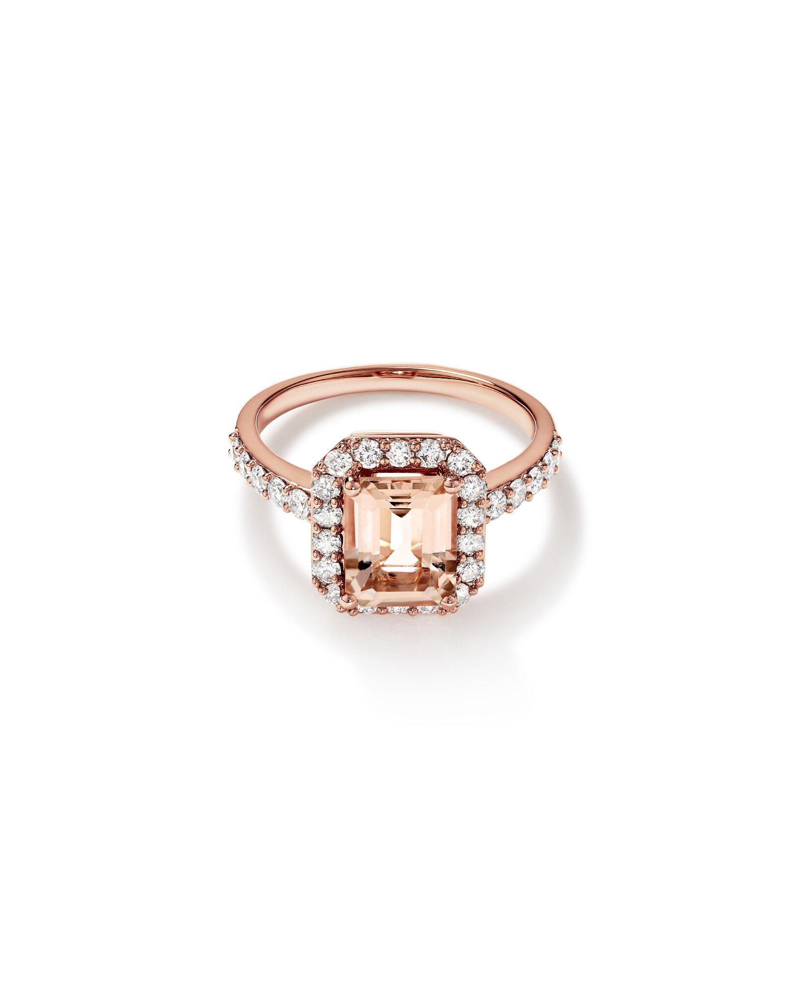 Pink morganite halo ring online