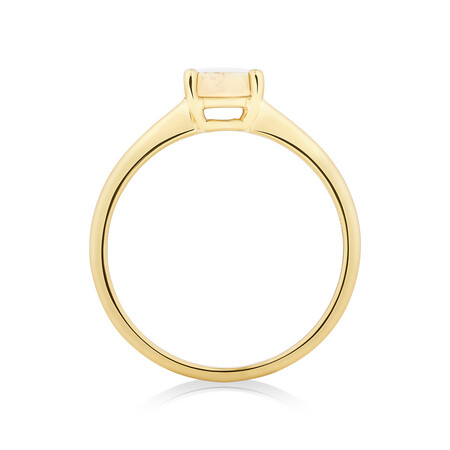 Ring with Natural White Opal in 10kt Yellow Gold Ring with Natural White Opal in 10kt Yellow Gold