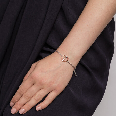 Infinitas Bracelet with Diamonds in Sterling Silver & 10kt Rose Gold Infinitas Bracelet with Diamonds in Sterling Silver & 10kt Rose Gold