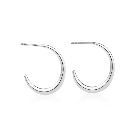 25mm Dome Hoop Earrings in Sterling Silver 25mm Dome Hoop Earrings in Sterling Silver