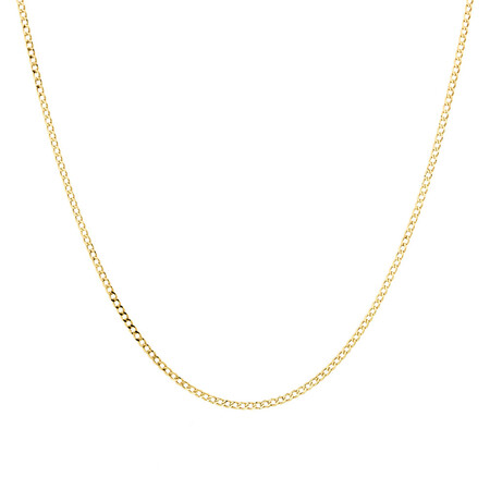 55cm (22") Hollow Curb Chain in 10kt Yellow Gold