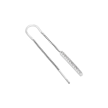 Thread Earrings with Cubic Zirconia in Sterling Silver Thread Earrings with Cubic Zirconia in Sterling Silver