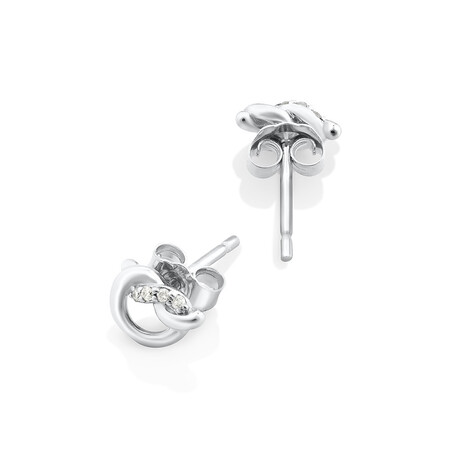 Mini Knot Stud Earrings with Diamonds in Sterling Silver Mini Knot Stud Earrings with Diamonds in Sterling Silver