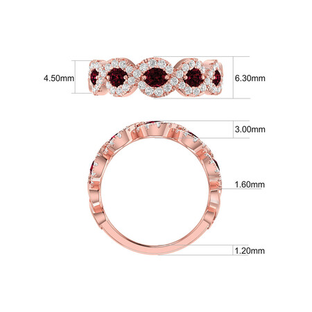 Ring with 0.46 Carat TW of Diamonds & Rhodolite Garnet in 14kt Rose Gold Ring with 0.46 Carat TW of Diamonds & Rhodolite Garnet in 14kt Rose Gold