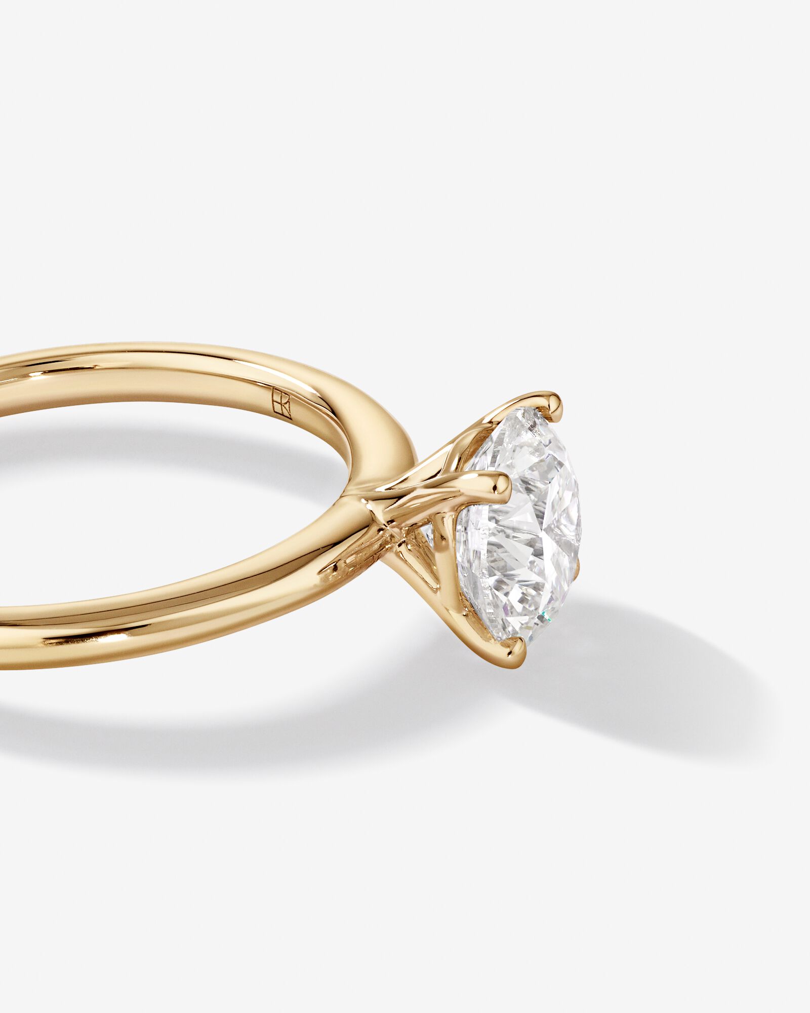 Bague de fiançailles solitaire ronde en diamant brillant de laboratoire TW de 1,50 carat en or jaune 14 carats