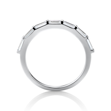 Rectangle Fashion Ring with Cubic Zirconia in Sterling Silver Rectangle Fashion Ring with Cubic Zirconia in Sterling Silver