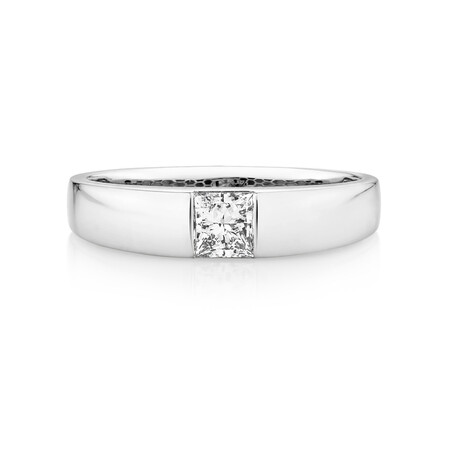 Laboratory-Created 0.50 Carat TW Diamond Men's Solitaire Ring in 14kt White Gold Laboratory-Created 0.50 Carat TW Diamond Men's Solitaire Ring in 14kt White Gold