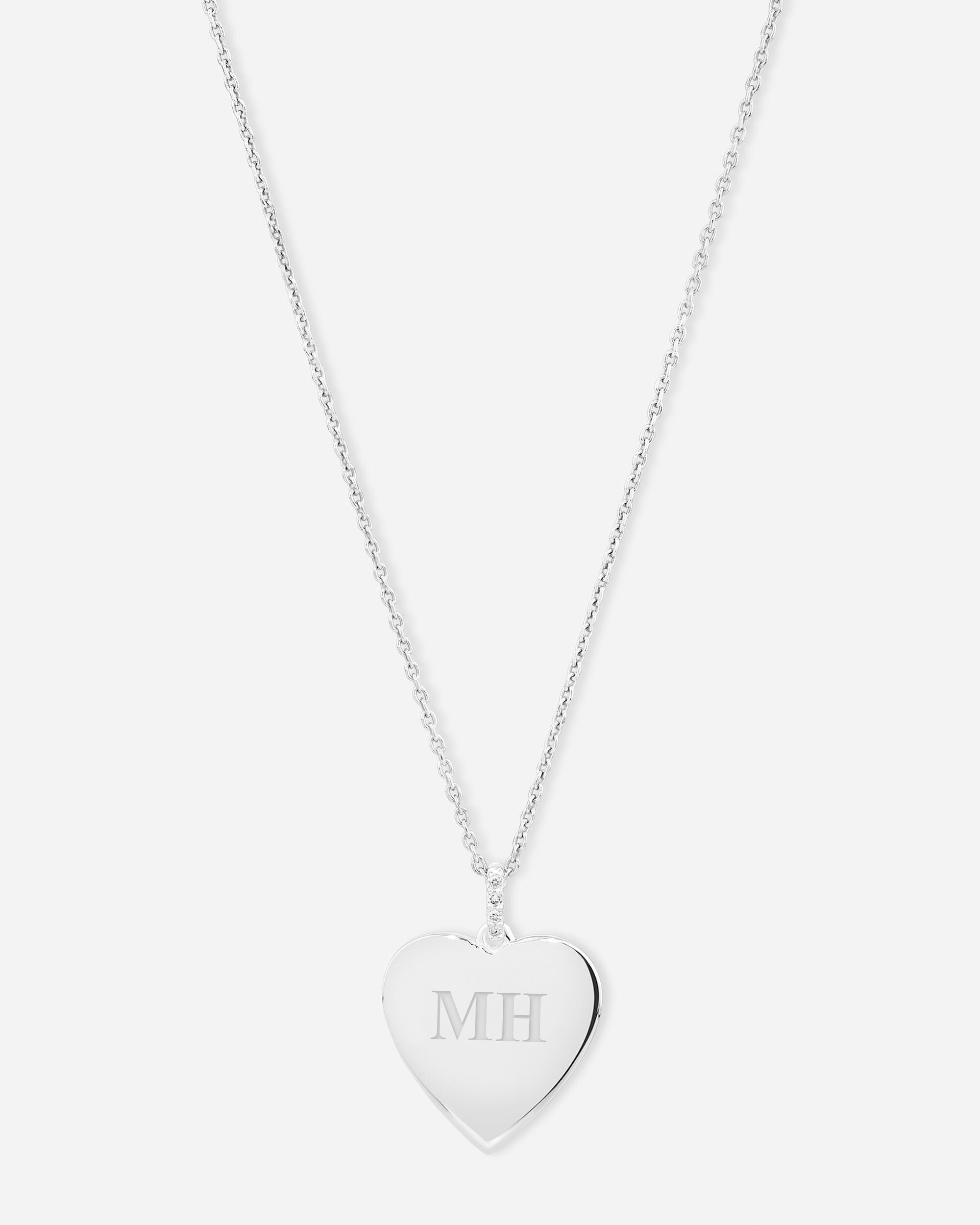 Diamond Accent Heart Pendant with Cable Chain in Sterling Silver