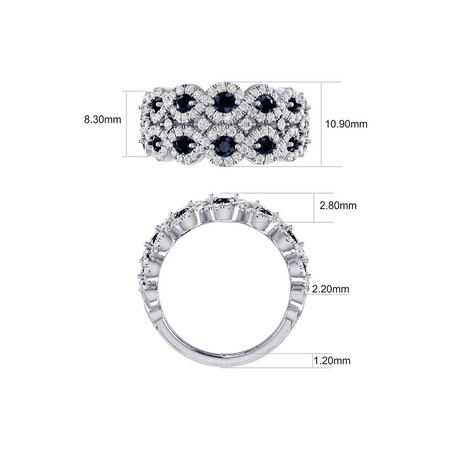 Ring with Sapphire & .80 Carat TW of Diamonds in 14kt White Gold Ring with Sapphire & .80 Carat TW of Diamonds in 14kt White Gold