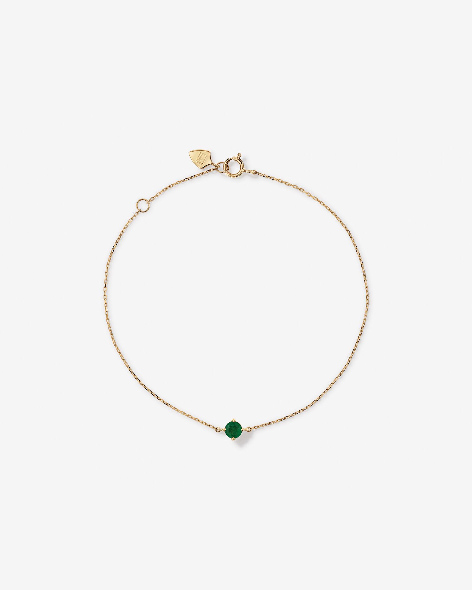 Bracelet en or jaune 10 K avec émeraude