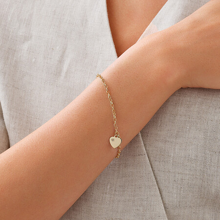 19cm (7.5") Diamond Set Belcher Bracelet in 10kt Yellow Gold 19cm (7.5") Diamond Set Belcher Bracelet in 10kt Yellow Gold