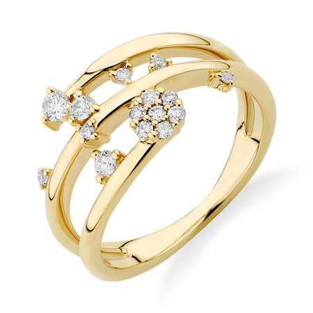 Scatter Ring with 0.25 Carat TW of Diamonds in 10kt Yellow Gold Scatter Ring with 0.25 Carat TW of Diamonds in 10kt Yellow Gold