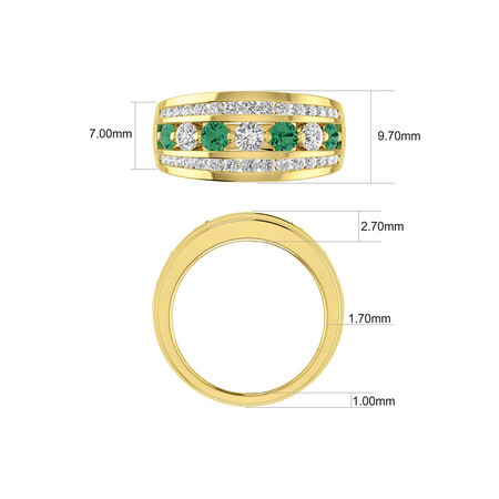 Ring with Natural Emerald & 1 Carat TW of Diamonds in 14kt Yellow Gold Ring with Natural Emerald & 1 Carat TW of Diamonds in 14kt Yellow Gold