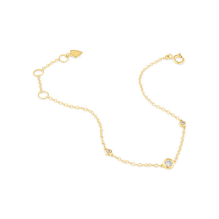 Station Bracelet with 0.10 Carat TW of Diamonds in 10kt Yellow Gold Station Bracelet with 0.10 Carat TW of Diamonds in 10kt Yellow Gold