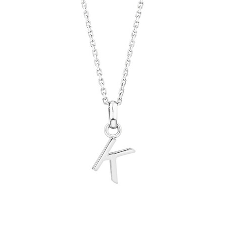 "K" Initial Pendant in Sterling Silver "K" Initial Pendant in Sterling Silver