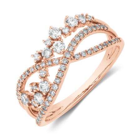 Ring with 0.50 Carat TW of Diamonds in 10kt Rose Gold Ring with 0.50 Carat TW of Diamonds in 10kt Rose Gold