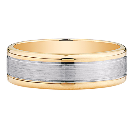 Men's Wedding Band in 10kt Yellow & White Gold Men's Wedding Band in 10kt Yellow & White Gold