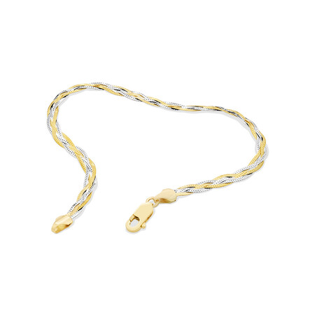 19cm (7.5") Fancy Bracelet in 10kt Yellow & White Gold 19cm (7.5") Fancy Bracelet in 10kt Yellow & White Gold