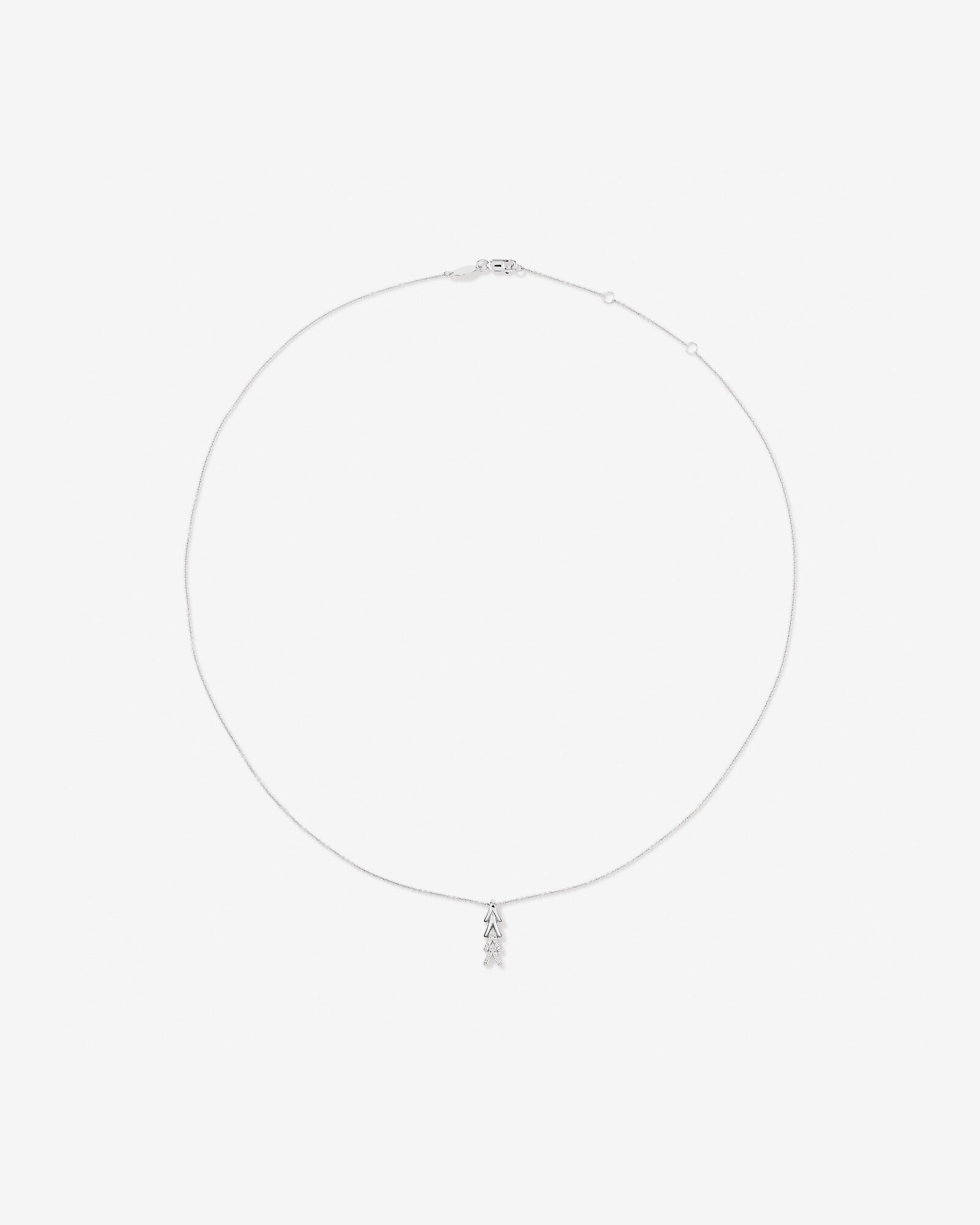 Cubic Zirconia Chevron Pendant Necklace in Sterling Silver