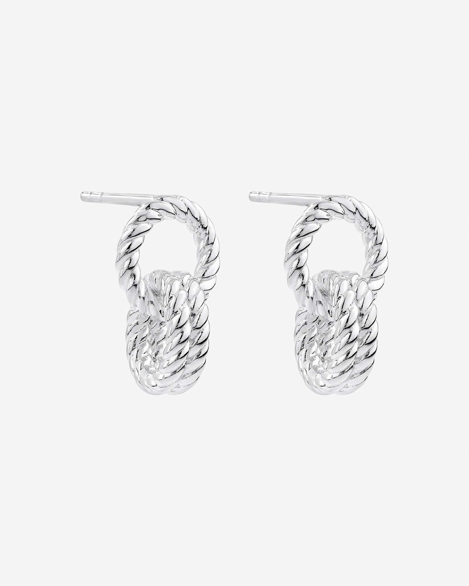 Rope Textured Earrings in Sterling Silver