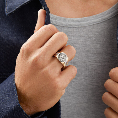 Men's Ring with 1/4 Carat TW of Diamonds in 10kt Yellow & White Gold Men's Ring with 1/4 Carat TW of Diamonds in 10kt Yellow & White Gold