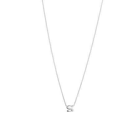 'S' Initial Necklace in Sterling Silver 'S' Initial Necklace in Sterling Silver