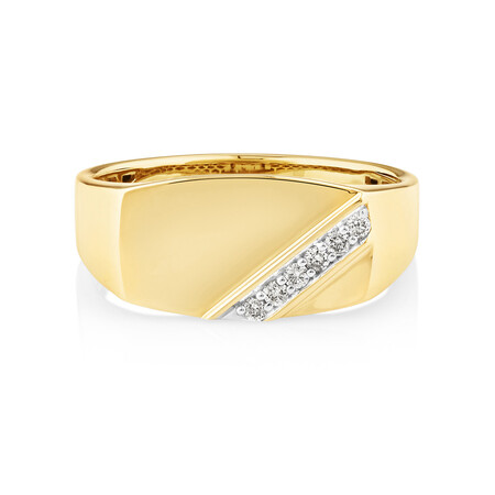 Men's Ring with 0.10 Carat TW of Diamonds In 10Kt Yellow Gold Men's Ring with 0.10 Carat TW of Diamonds In 10Kt Yellow Gold