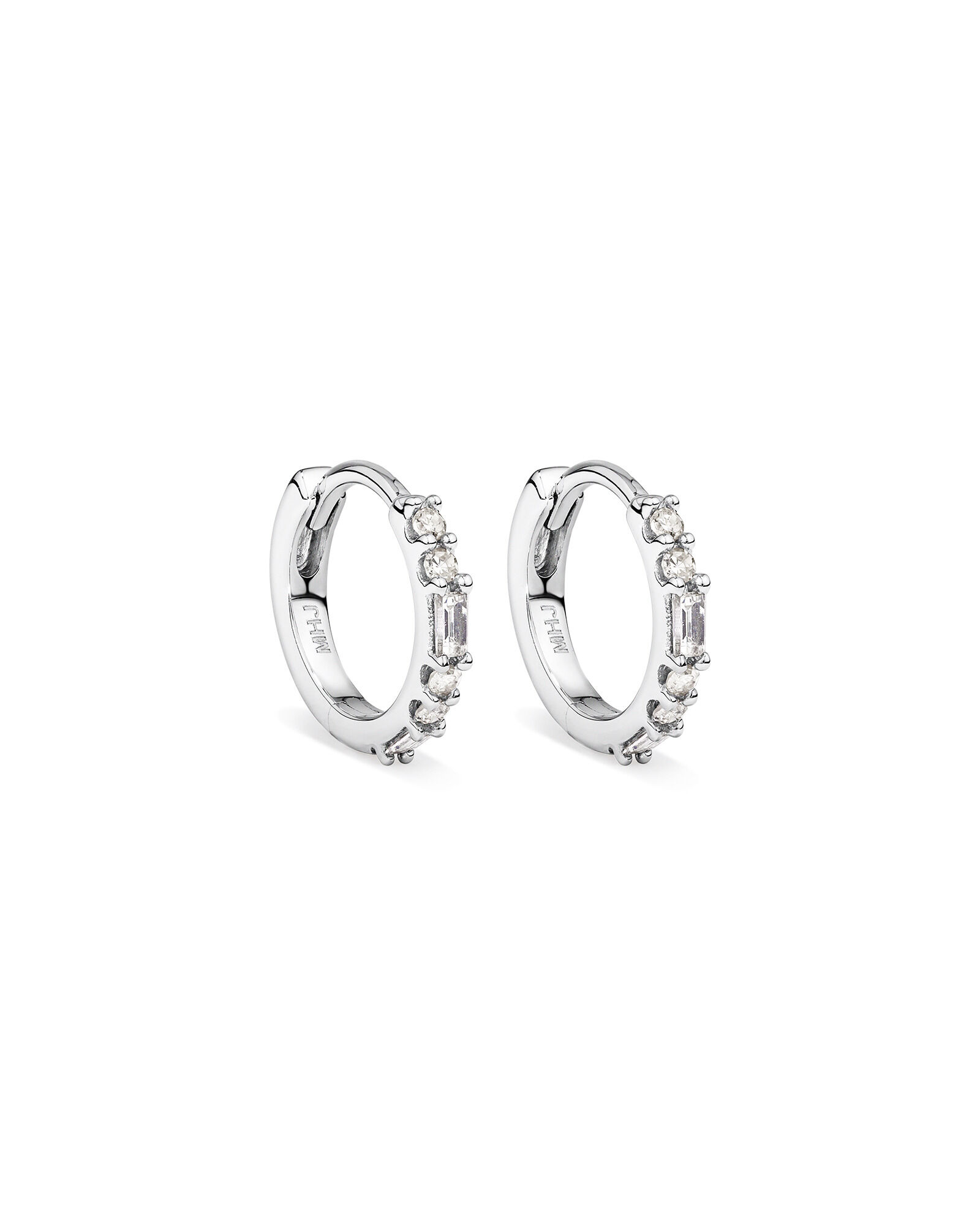 Tiny white gold hoop earrings cheap