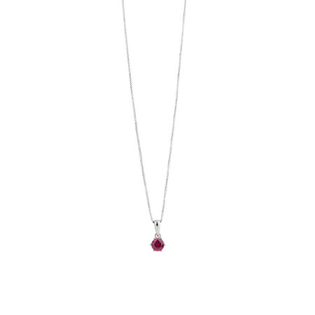 Pendant with Ruby Cubic Zirconia in Sterling Silver Pendant with Ruby Cubic Zirconia in Sterling Silver