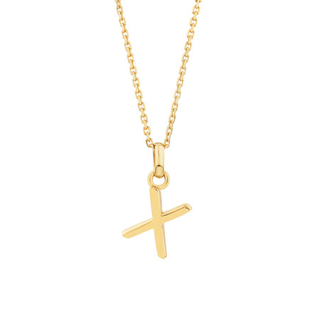 "X" Initial Pendant with Chain in 10kt Yellow Gold "X" Initial Pendant with Chain in 10kt Yellow Gold