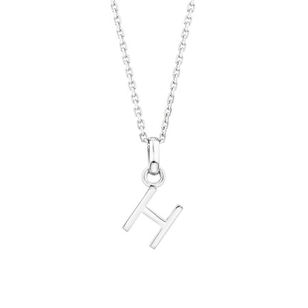 "H" Initial Pendant in Sterling Silver "H" Initial Pendant in Sterling Silver